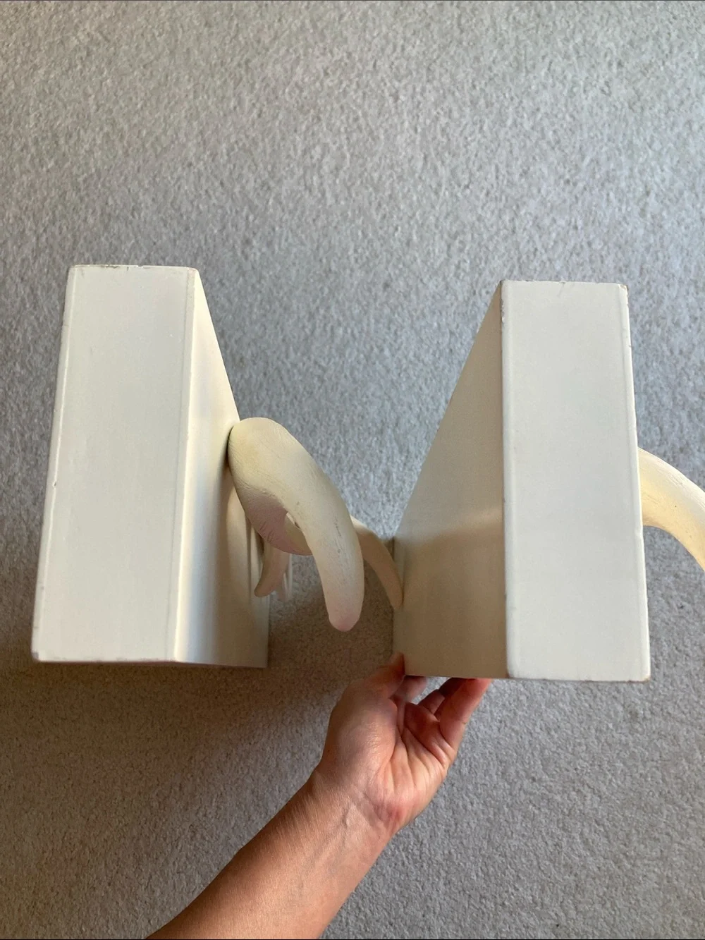 West Elm white antler shelves